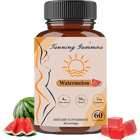 Tanning Gummies, Super Tanning Daily Gummies, Natural Tanning Supplement for Adults Woman & Men, 60 Gummies (1)