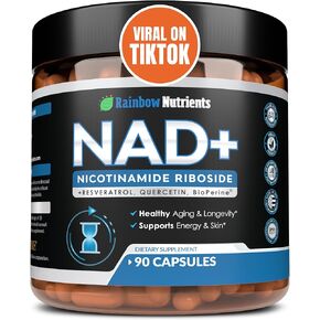 13،510mg NAD+ مكملات- الريبوسيد النيكوتيناميد ، ريسفيراترول ، كيرسيتين و Bioperine® (امتصاص عالي)- داعم NAD الشحمي لمكافحة الشيخوخة ، والطاقة الخلوية ، والبشرة للنساء والرجال- 90 فولت كبسولات