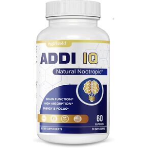 التركيز والذاكرة دماغ الداعم | nootropic من أجل الوضوح والتركيز واليقظة | يشمل الثيامين والكروم والمغنيسيوم والمستخلصات العشبية