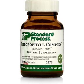 Standard Process Chlorophyll Complex - Immune Support, Antioxidant Activity, Skin Health and Hair Health Support with Vitamin A, Sunflower Lecithin, Buckwheat, Spanish Moss, and More - 240 Softgels