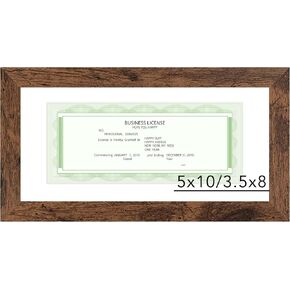 5x10 ترخيص ترخيص عمل أسود لترخيص أعمال قياسي 3.5 × 8 مع حصيرة أو صورة 5x10 بدون حصيرة ، إطار 5x10 مع شبكي مقاوم للتحطيم للتعليق الجدار أو الطاولة ، الأسود