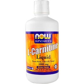 الآن الأطعمة ، الرياضة ، سائل L-carnitine ، نكهة الحمضيات ، 1000 ملغ ، 32 أوقية (946 مل)