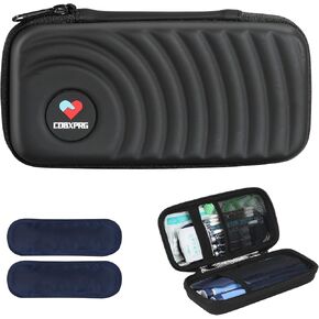 Insulin Cooler Travel Case,Diabetic Cold Pack Organizer Bag with 2 Reusable Ice Packs for Insulin Pen and Other Medication Diabetic Supplies Pink