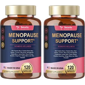 40-in-1 Menopause Supplements for Women, Multibenefit & Complete Black Cohosh for Hot Flashes, Night Sweats & Hormone Balance, w/ Probiotics, DIM, Vitex, Dong Quai, Red Clover and More, 120 Vegan Caps