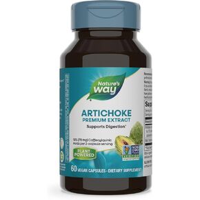 Nature's Way Artichoke Premium Extract, Supports Digestion*, Non-GMO Project Verified, Vegan, Gluten-Free, 60 Capsules (Packaging May Vary)