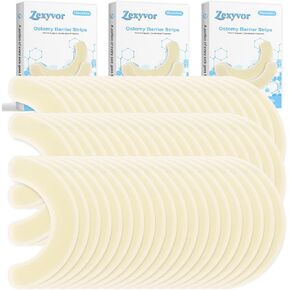 100PCS Ostomy Barrier Strips Medical Grade Hydrocolloid Skin Barrier Tape for Colostomy, Ileostomy, Urostomy Bags Elastic Ostomy Rings Stoma Supplies Accessories