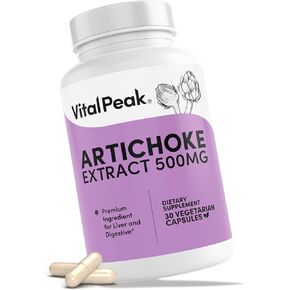 stichoke 500 mg مكملات - كبسولات مستخلصات الخرشوف القوية لصحة الكبد والكبد الدعم - مستخلص أوراق الخرشوف يعزز الطاقة والتركيز - 30 كبسولة