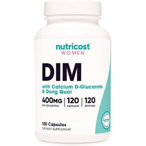 Nutricost diindolylmethane dim ملحق للنساء 400mg ، 120 كبسولة ، مع Dong Quai و Calcium & Black Cohosh - Vegan و Non Gmo و Gluten Free