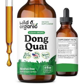 مكملات Dong Quai البرية والعضوية للنساء - 500 ملغ من مستخلص جذر Dong Quai لصحة المرأة - صبغة عشب Root Angelica - مستخلص السائل الجينسنغ الإناث - لا السكر والكحول - 4 أوقية