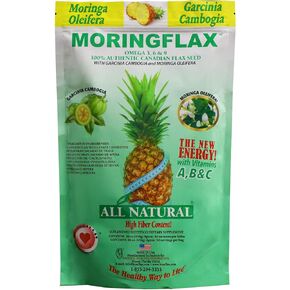 MORINGFLAX Bag Formula 100 Natural Canadian Flax Seed with Garcinia Cambogia and Moringa Oleifera Bag, Tan, 16 Ounce