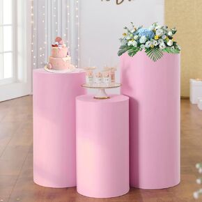 يقف قاعدة أسطوانة PVC السميكة 3pcs مع حقيبة مياه مجانية مرجحة - حامل قاعدة جولة أبيض لحفل الزفاف ، عيد ميلاد ، زخرفة الأطفال 35.4 '' (l) ، 29.5 '(m) ، 23.6' (s)