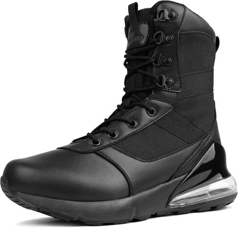 Women's Wide Tactical Work Boots Lightweight Air Cushion Side Zipper Military Boots Comfortable Waterproof Motorcycle Combat Hiking Boot 8 Inches in Saudi Arabia