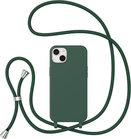 ZTOFERA Crossbody Case for iPhone 12/12 Pro 6.1",Liquid Silicone Case with Adjustable Neck Cord Strap,Shockproof Soft Slim TPU Protective Cover for iPhone 12 & iPhone 12 Pro-Black in Kuwait