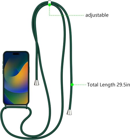 ZTOFERA Crossbody Case for iPhone 12/12 Pro 6.1",Liquid Silicone Case with Adjustable Neck Cord Strap,Shockproof Soft Slim TPU Protective Cover for iPhone 12 & iPhone 12 Pro-Black in Kuwait