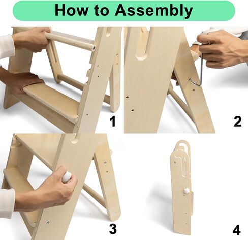 WOOD CITY Toddler Step Stool Foldable for Bathroom Sink, Adjustable 2 Step Stool Toilet Potty Training Stool with Handles,Child Kitchen Counter Stool Helper, Montessori Kitchen Stools (White) in Kuwait