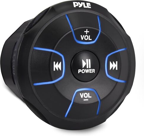 Pyle Amplified Wireless Bluetooth Audio Controller - 800 Watt Bluetooth Media Button, Waterproof Marine Receiver Remote Control w/AUX, Mount for Car Truck Boat Marine PowerSport Vehicles in Kuwait