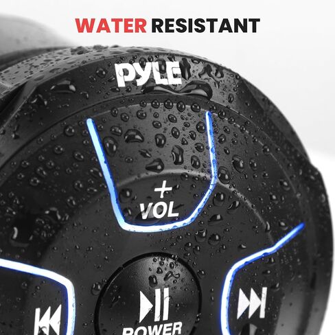 Pyle Amplified Wireless Bluetooth Audio Controller - 800 Watt Bluetooth Media Button, Waterproof Marine Receiver Remote Control w/AUX, Mount for Car Truck Boat Marine PowerSport Vehicles in Kuwait