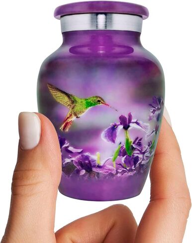 Trupoint Memorials Small Urns for Human Ashes Keepsake, Decorative Mini Cremation Urn for Adult Men & Women – Small, Purple Hummingbird in Saudi Arabia