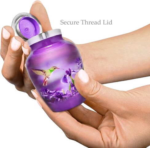 Trupoint Memorials Small Urns for Human Ashes Keepsake, Decorative Mini Cremation Urn for Adult Men & Women – Small, Purple Hummingbird in Saudi Arabia