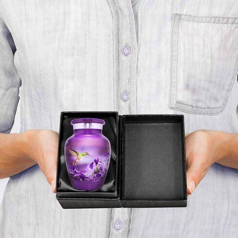 Trupoint Memorials Small Urns for Human Ashes Keepsake, Decorative Mini Cremation Urn for Adult Men & Women – Small, Purple Hummingbird in Saudi Arabia