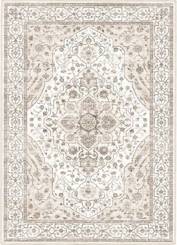 Area Rug 5x7, Machine Washable Rugs for Bedroom, Large Non Slip Persian Rug for Bedroom Living Room Kitchen Entryway Bathroom Office Carpet Brown… in Saudi Arabia