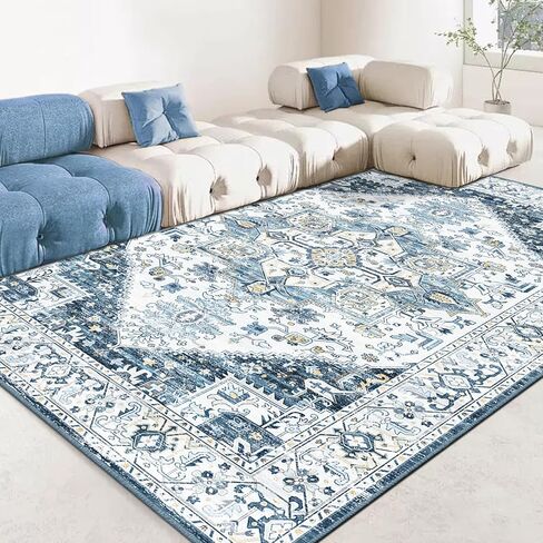 Area Rug 5x7, Machine Washable Rugs for Bedroom, Large Non Slip Persian Rug for Bedroom Living Room Kitchen Entryway Bathroom Office Carpet Brown… in Kuwait