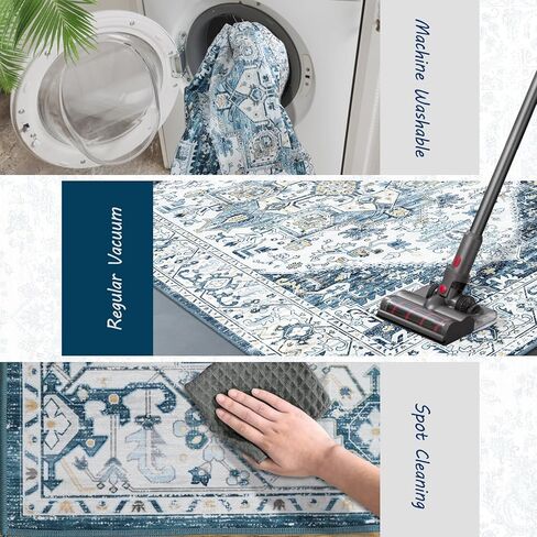 Area Rug 5x7, Machine Washable Rugs for Bedroom, Large Non Slip Persian Rug for Bedroom Living Room Kitchen Entryway Bathroom Office Carpet Brown… in Kuwait