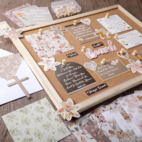 chunful 100 PCS Fleat Board Board Supplies for Women with Pins Envelope and Bible Verse Quotes Floral Christian Gip in Kuwait