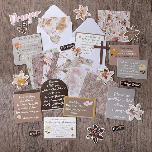 chunful 100 PCS Fleat Board Board Supplies for Women with Pins Envelope and Bible Verse Quotes Floral Christian Gip in Kuwait