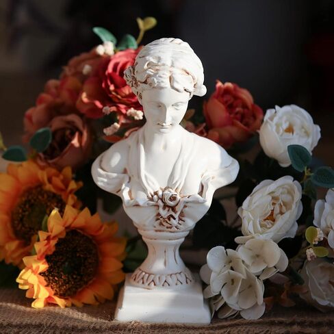 Goddess Bust Statue Classical Decoration Gift, Greek & Roman Mythology Indoor Decor, Replica Resin Sculpture Art, 8.7" H, Old Style in Kuwait