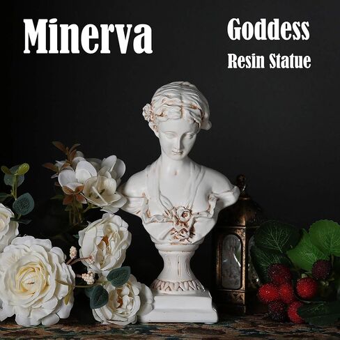 Goddess Bust Statue Classical Decoration Gift, Greek & Roman Mythology Indoor Decor, Replica Resin Sculpture Art, 8.7" H, Old Style in Kuwait