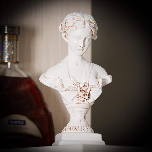 Goddess Bust Statue Classical Decoration Gift, Greek & Roman Mythology Indoor Decor, Replica Resin Sculpture Art, 8.7" H, Old Style in Kuwait