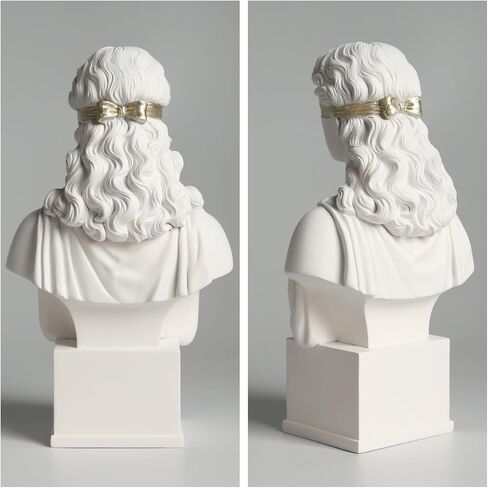 Lady Justice Bust Statue, Scales of Justice Goddess Bust Greek Roman Sculpture White with Gold Blindfold, 8.5 Inch, Law Office Decor Lawyers Gift (White&Gold) in Kuwait