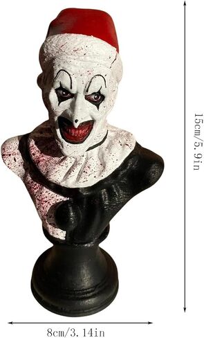 Scary Evil Clown Bust Statue, Halloween Ornaments, Scary Halloween Clown Decoration, Realistic Clown Figurine, Ghost Scary Sculpture, Horror Halloween Decorative, for Home Office Party Decor(C) in Saudi Arabia