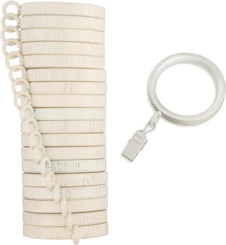 MODE Cambria Designer Series - Premium Easy Glide 18 Count Curtain Rings - Metal with Smooth, Quiet Nylon Inserts with Clips - 2 inch Diameter (1-5/8 inch Inside Diameter) - Oil Rubbed Bronze in Kuwait