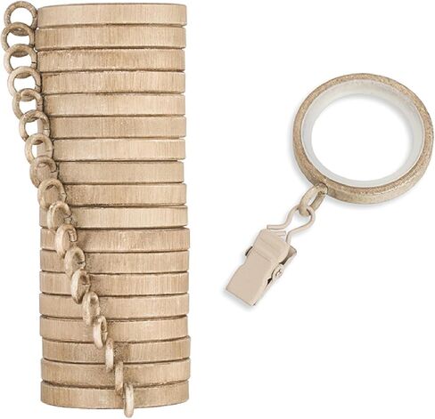 MODE Cambria Designer Series - Premium Easy Glide 18 Count Curtain Rings - Metal with Smooth, Quiet Nylon Inserts with Clips - 2 inch Diameter (1-5/8 inch Inside Diameter) - Oil Rubbed Bronze in Kuwait