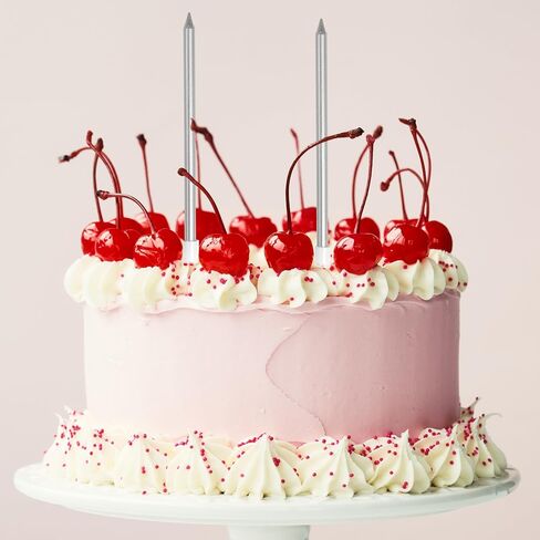 24 Gold Metallic Birthday Candles - Long Thin Cake Candles for Parties & Weddings in Saudi Arabia
