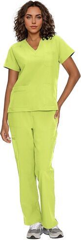 الدعك للنساء ، سراويل V-Neck Scrubs Top & Cargo مع 12 جيوبًا ، حزامًا لليوغا ، 4 طرق تمتد in Saudi Arabia