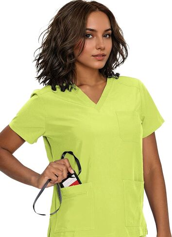 الدعك للنساء ، سراويل V-Neck Scrubs Top & Cargo مع 12 جيوبًا ، حزامًا لليوغا ، 4 طرق تمتد in Saudi Arabia