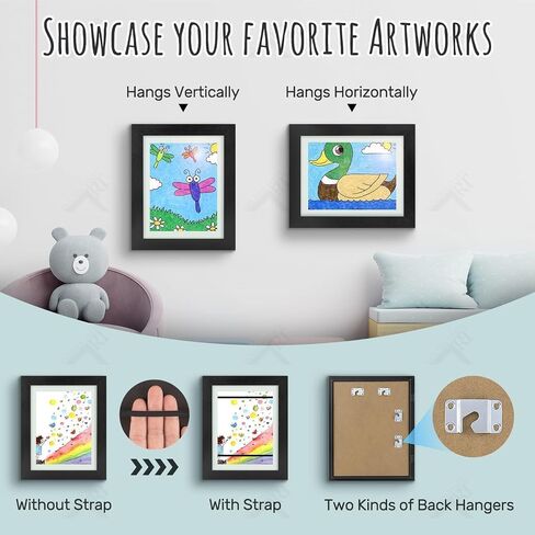 Golden State Art, 10x12.5 Kids Art Frames, Front-Opening Picture Frame Great for Kids Drawings, Artworks, Children Art Projects, Schoolwork, Home or Office (Black Set of 2) in Saudi Arabia