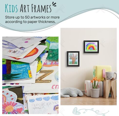 Golden State Art, 10x12.5 Kids Art Frames, Front-Opening Picture Frame Great for Kids Drawings, Artworks, Children Art Projects, Schoolwork, Home or Office (Black Set of 2) in Saudi Arabia