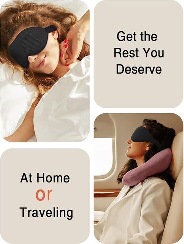 Sleep Mask for Side Sleeper, Eye Mask for Sleeping Women Men, 3D Contoured Cup No Eye Pressure 100% Light Blocking Sleeping Mask with Adjustable Strap Night Blindfold Flight, Travel, Nap, Black in Saudi Arabia