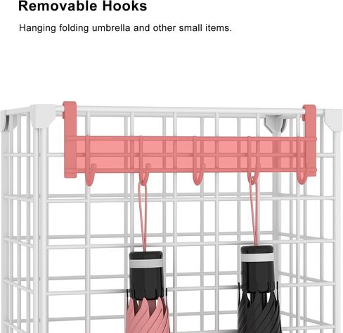 AWTATOS Umbrella Holder Entryway, Umbrella Stand Freestanding, Metal Square Umbrella Rack Organizer with a Removable Drip Tray, Hooks, Black in Saudi Arabia