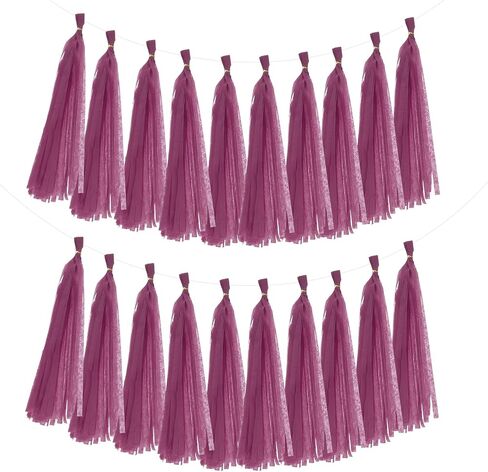 MECCANIXITY 20Pcs Tassel Garland Banner Tissue Paper for Streamers Party Decorations, Valentine's Day Birthday Decor for Women with Rope and Tie Wire (Cream White, 14.6Inch) in Saudi Arabia