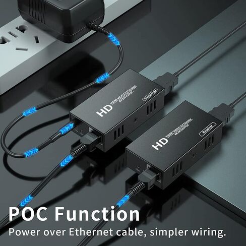 HDMI Extender Over Single Cat5e/Cat6 /7 Cable Full HD Uncompressed Up to 165ft (50m) Support 1080p@60Hz,3D, EDID (Transmitter and Receiver) for Churches, Conference, Multimedia Home Theater in Kuwait