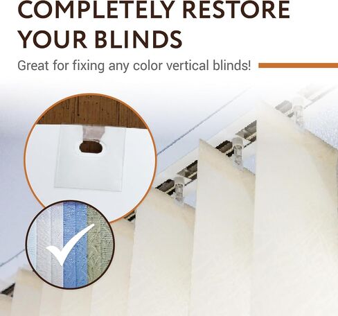 Impresa Clear Vertical Blind Repair Tabs - 20 Clear, Stick-On Tabs (10 Sets) with 2 Alcohol Wipes - Great for Sliding Door, Window, Patio Blinds - Simple Blind Fixing Solution in Saudi Arabia