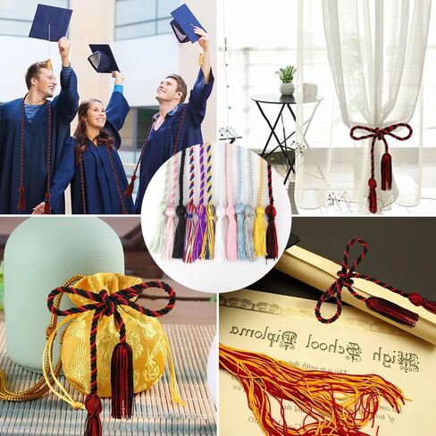 Graduation Cords, Sage Green White Cords for Graduation 2025, Polyester Honor Cord with Tassel, 67" Long Braided Honor Rope for Graduates Bachelor Gown Grad Decorations Party Supplies College in Kuwait