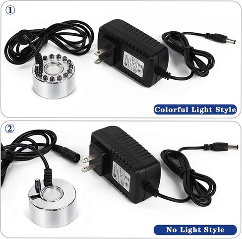 Ultrasonic Mist Maker Fogger with Mist Volume Regulator, Water Pond Fountain Fogger with Removable Splash Guard for Water Fountain Pond Pot Rockery Sink (Mist Volume Regulator, Without Light) in Kuwait