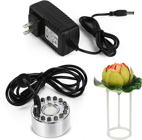 Ultrasonic Mist Maker Fogger with Mist Volume Regulator, Water Pond Fountain Fogger with Removable Splash Guard for Water Fountain Pond Pot Rockery Sink (Mist Volume Regulator, Without Light) in Kuwait