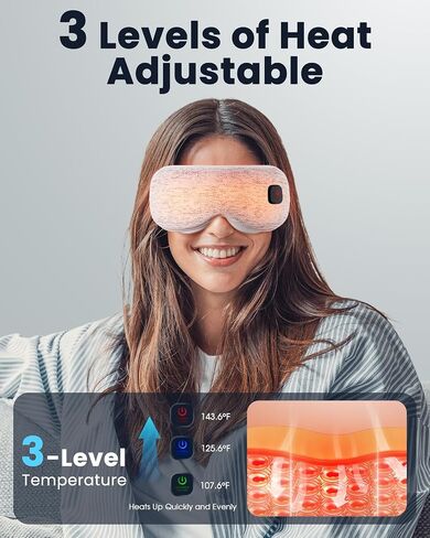 Heated Eye Mask - Cordless Eye Mask for Dry Eyes, FSA HSA Eligible, Eye Relief, Improved Sleep, Washable Eye Heating pad for Travel and with Replaceable Shell in Saudi Arabia